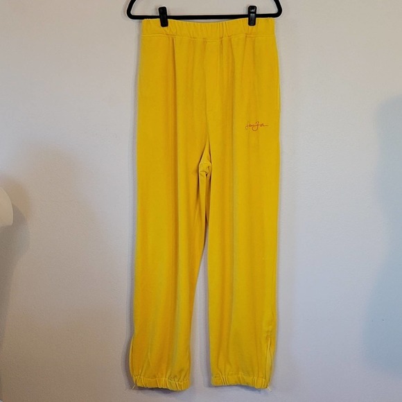 Sean John Pants - Sean John Women's Yellow Velour Joggers elastic and drawstring waist Y2K Sz XL